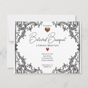 Valentine Beloved Banquet Dinner Party Inbjudningar