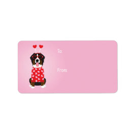 Valentine Bernese Mountain Hund Adressetikett