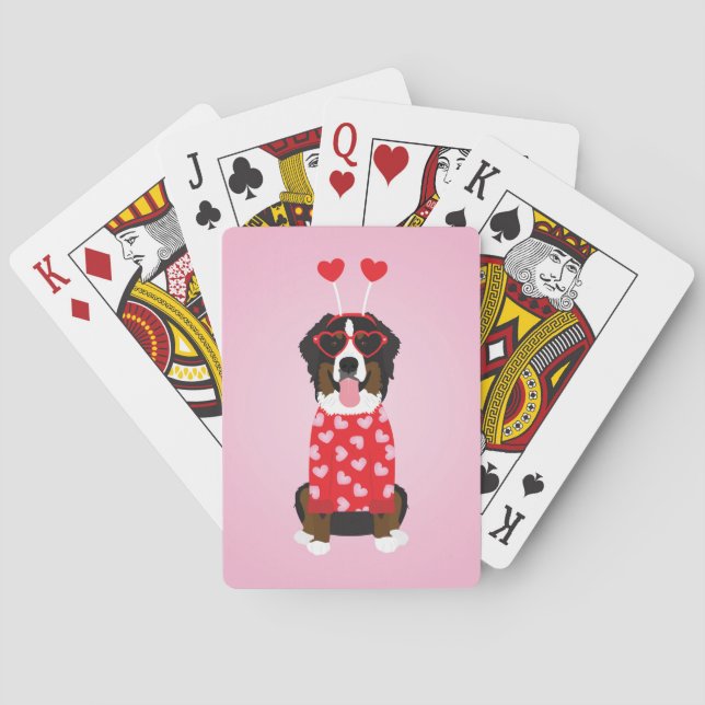 Valentine Bernese Mountain Hund Casinokort (Baksidan)