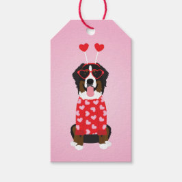 Valentine Bernese Mountain Hund Presentetikett
