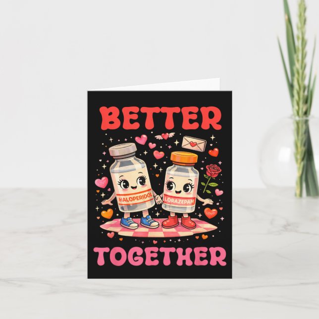 Valentine Better Together Sjuksköterska Nk Bow Rn  Kort (Framsida)