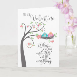 Valentine Bird Nest när vi har varandra Kort