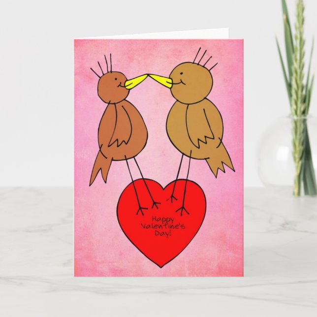 Valentine Birds Helgkort (Framsida)