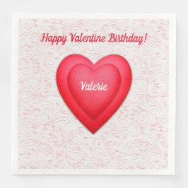 Valentine Birthday Finare Red Hearts Pappersservett