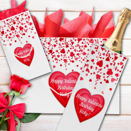 Valentine Birthday Red Confetti Heart Personlig