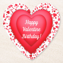 Valentine Birthday Red Confetti Heart Personlig Underlägg Papper