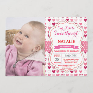 Valentine Birthday Vår lilla älskling Inbjudningar