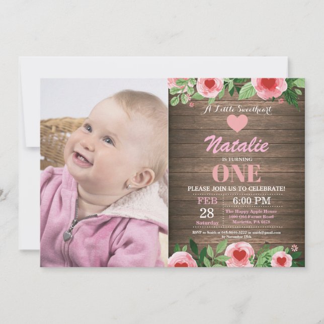 Valentine Birthday Vår lilla älskling Inbjudningar (Framsida)