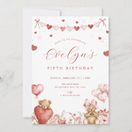 Valentine Björn Sweetheart Hjärtan Födelsedagsinbj Inbjudningar