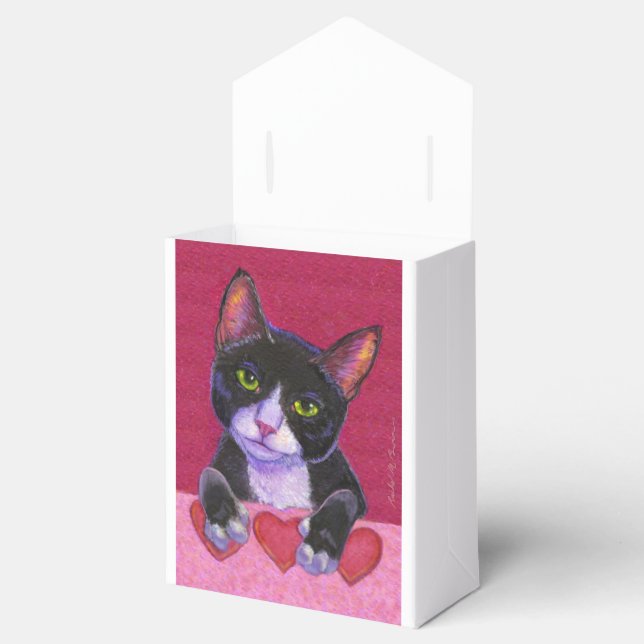 Valentine Black Tuxedo med hjärtan Presentaskar (Öppnad)