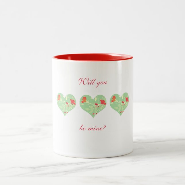 Valentine Blommigt Heart Mugg (Center)