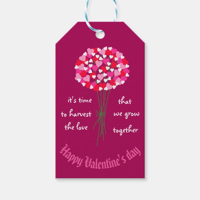 Valentine Bouquet från Kärlek Flowers Presentetikett (Framsidan)