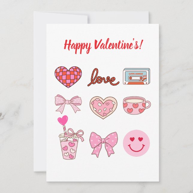 Valentine Bow Heart Kaffe Julkort (Framsida)