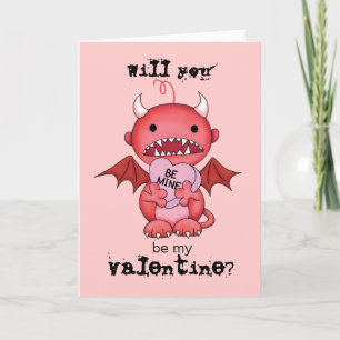 Valentine Boy Djävulen Helgkort