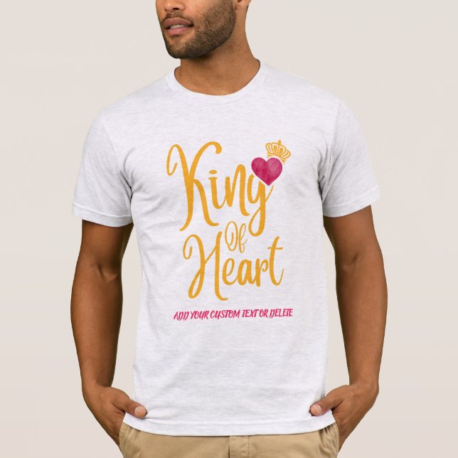 Valentine Boy Kung of Heart Älskare par T Shirt (Framsida)