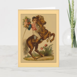Valentine-Boy on Horse Helgkort