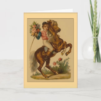 Valentine-Boy on Horse Helgkort
