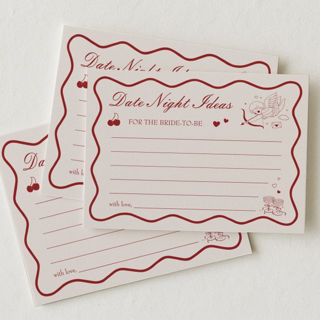 Valentine Bridal Shower Date Night Ideas Card Inbjudningar (Skapare uppladdad)