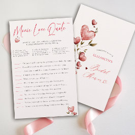 Valentine Bridal Shower Game Match Movie Quotes  Flygblad