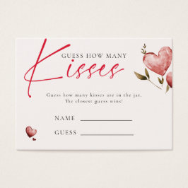 Valentine Bridal Shower How Many Kisses Game Visitkort