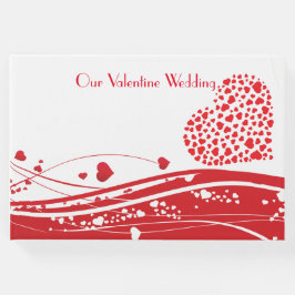 Valentine Bröllop Red White Hearts Gästböcker