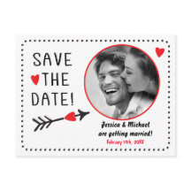 Valentine bröllop Spara datum Foto Rustik vykort