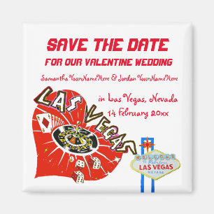 Valentine Bröllop spara datum Las Vegas Magnet