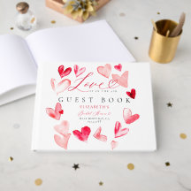 Valentine Bröllopsdusch Whimsical Hjärtvattenfärg
