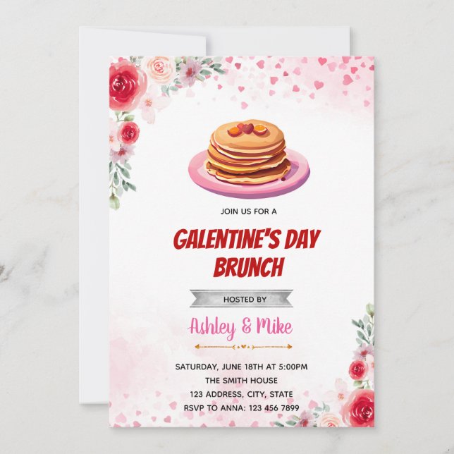 Valentine brunch-inbjudan inbjudningar (Framsida)