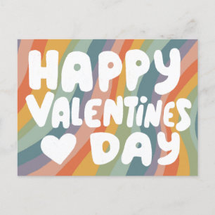 Valentine Bubble Brev Mute Rainbow Rand Vykort