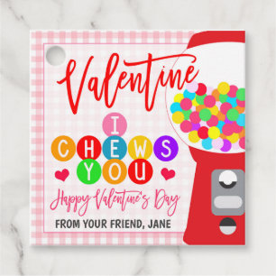 Valentine Bubble Gum Gift Märkre Gåvor Etiketter