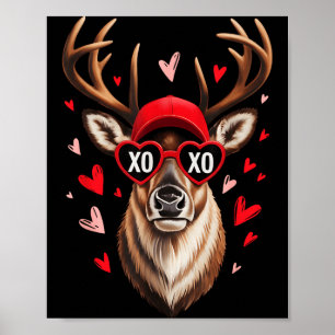 Valentine Buck Camo Deer Retro Jakt Pojkar Keps Poster