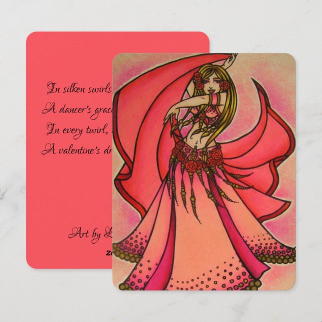 Valentine Buktdansare Postkort Julkort (Fram/baksida)