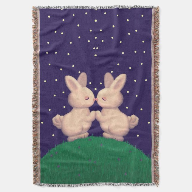 Valentine Bunnies Filt (Framsidan Vertikal)