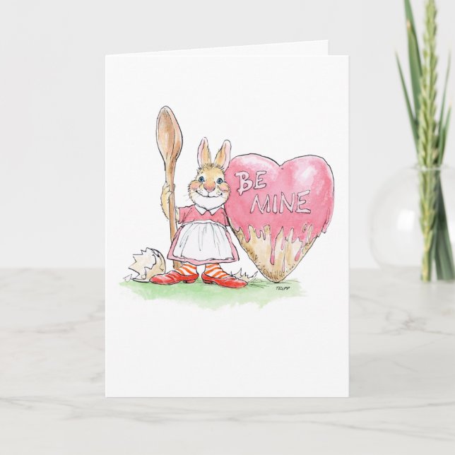 Valentine Bunny Baker Kort (Framsida)