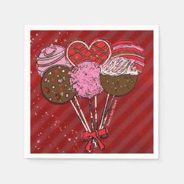 Valentine Cake Pop Modern Chic Födelsedagsfest Pappersservett
