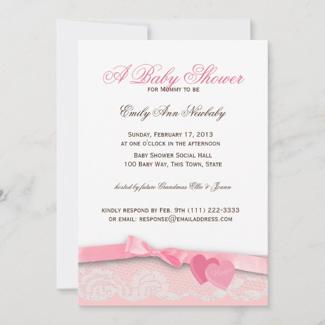 Valentine Candy Baby Shower Inbjudningar (Framsida)