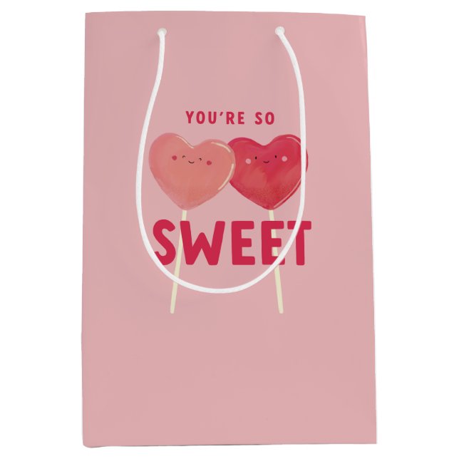 Valentine Candy Heart Lollipop Party Gift Bag (Framsidan)