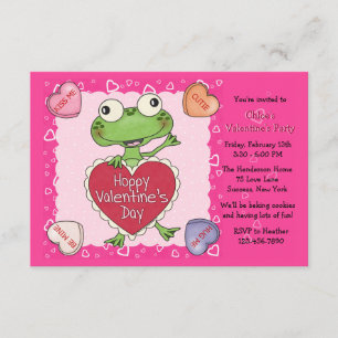 Valentine Candy Hearts Barn Valentine Party Inbjudningar