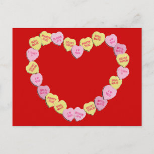 Valentine Candy Hearts Heart Helg Vykort