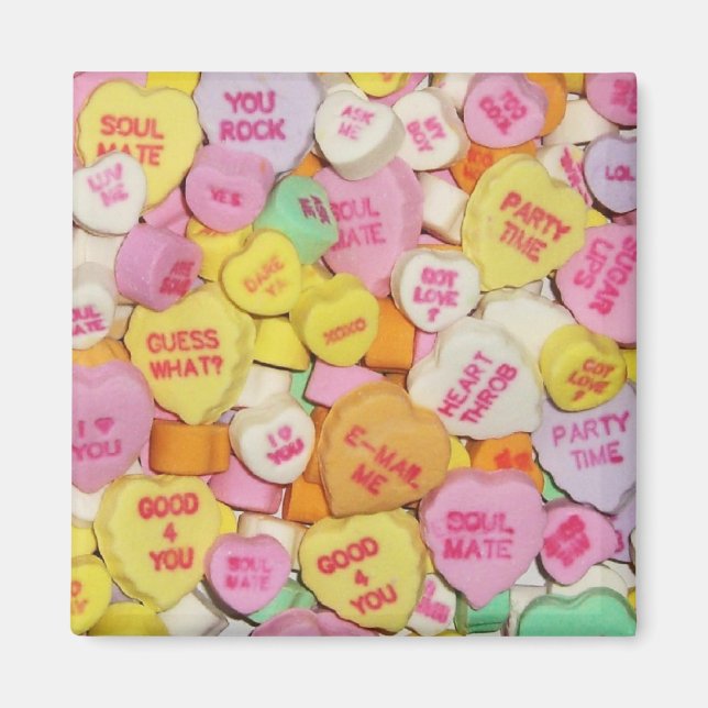 Valentine Candy Hearts Magnet (Framsidan)