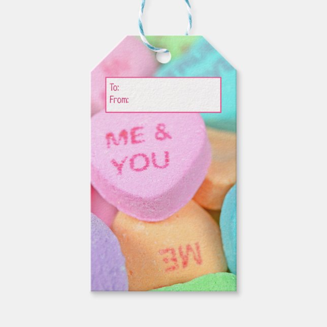 Valentine Candy Hearts Presentetikett (Framsidan)