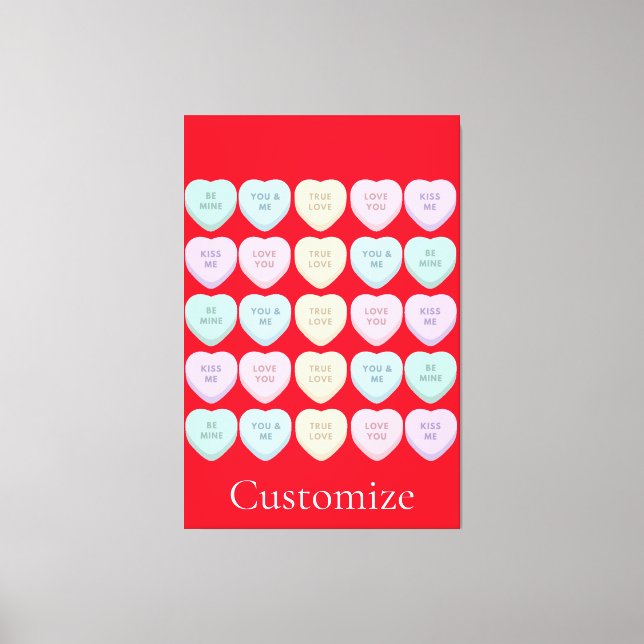 Valentine Candy Hearts Thunder_Cove Canvastryck (Framsida)