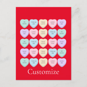 Valentine Candy Hearts Thunder_Cove Vykort