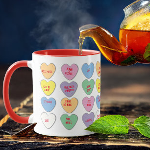 Valentine Candy Message Hearts Mugg
