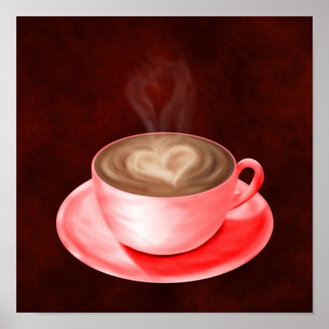 Valentine Cappuccino Art Heart Poster (Framsidan)