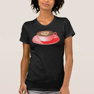 Valentine Cappuccino Art Heart T Shirt