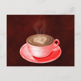 Valentine Cappuccino Art Heart Vykort