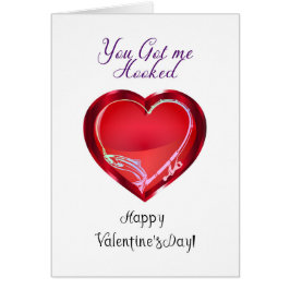 Valentine Card Fishing Theme du Har mig Hooking Hälsningskort