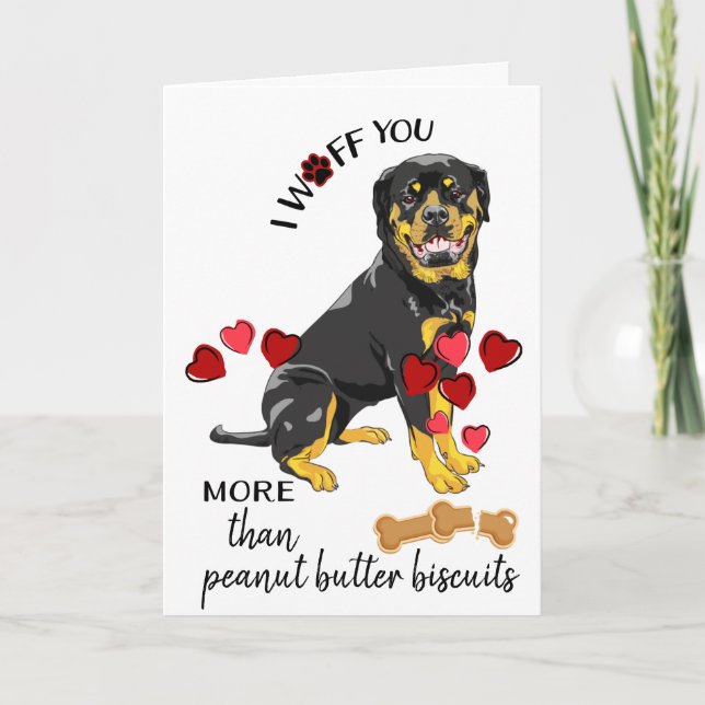 Valentine Card från din Rottweiler Hund Kärlek You Helgkort (Framsida)